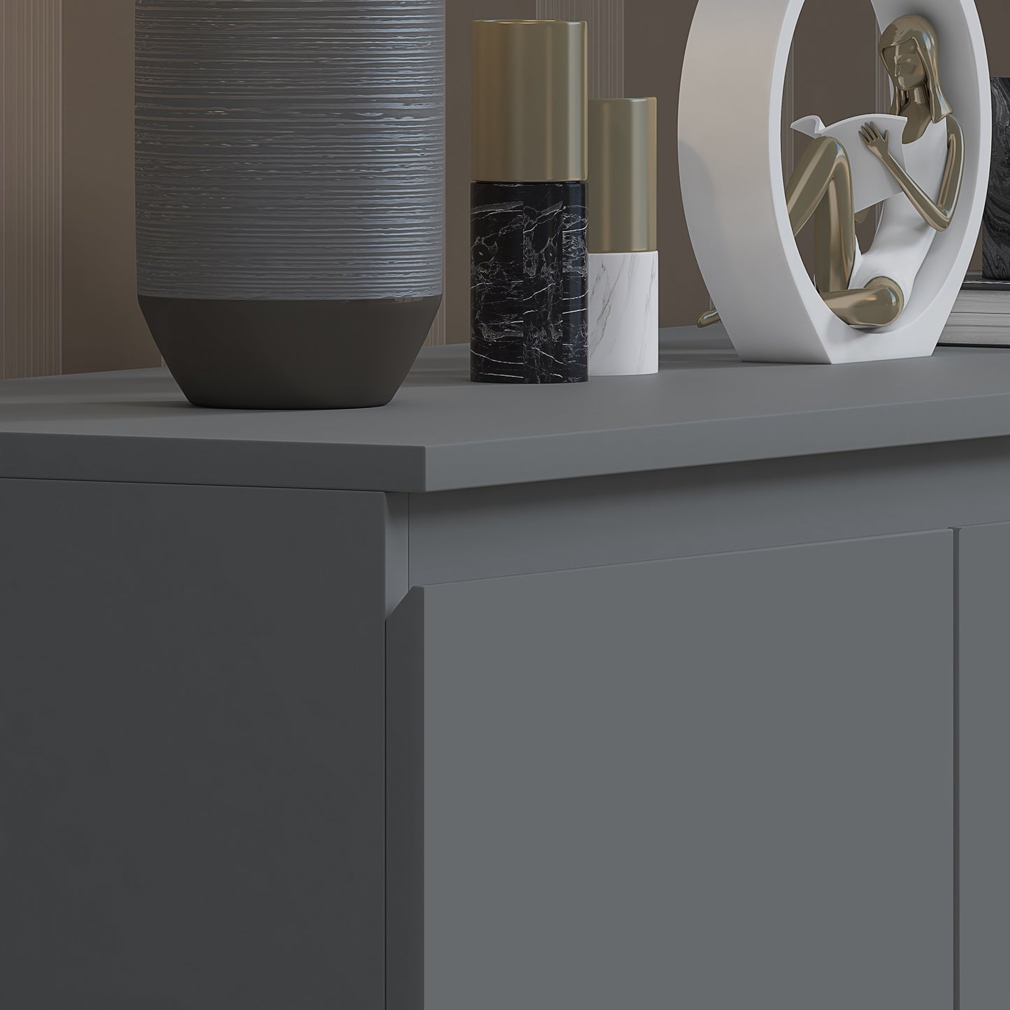 Stora 7 Drawer Merchant Chest Of Drawers - Matt Dark Grey