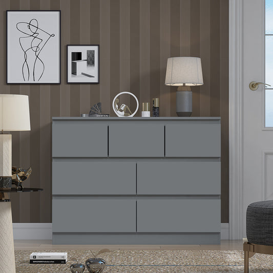 Stora 7 Drawer Merchant Chest Of Drawers - Matt Dark Grey