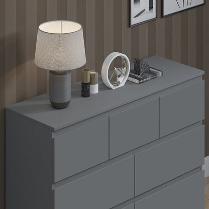 Stora 7 Drawer Merchant Chest Of Drawers - Matt Dark Grey