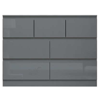 Stora 7 Drawer Merchant Chest Of Drawers - Grey Gloss Front