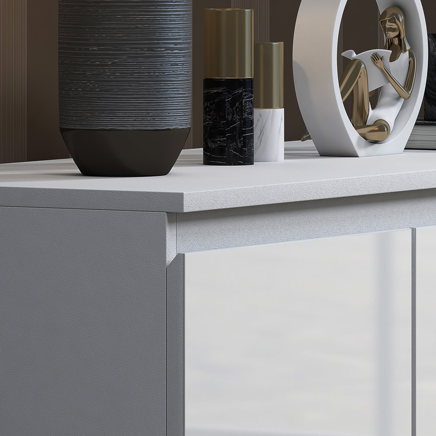 Stora 7 Drawer Merchant Chest Of Drawers - White Gloss Front