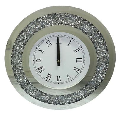Round Crushed Crystal Wall Clock