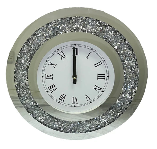 Round Crushed Crystal Wall Clock