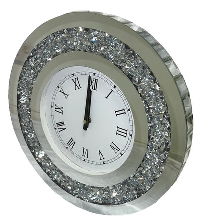 Round Crushed Crystal Wall Clock