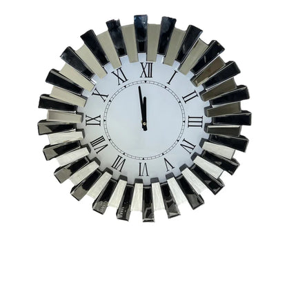 Mirrored Sunburst Wall Clock
