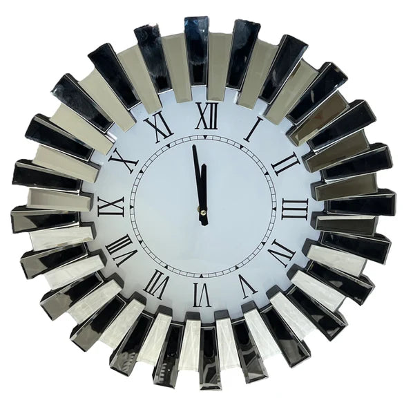 Mirrored Sunburst Wall Clock