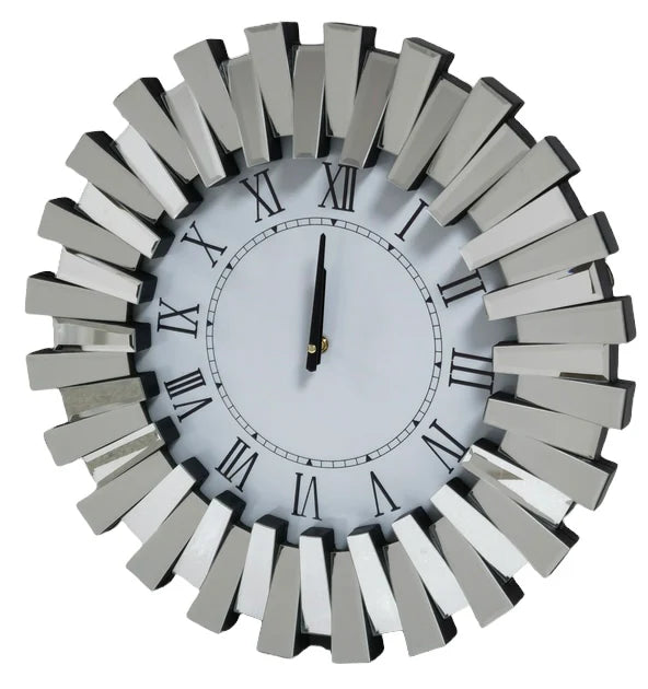 Mirrored Sunburst Wall Clock