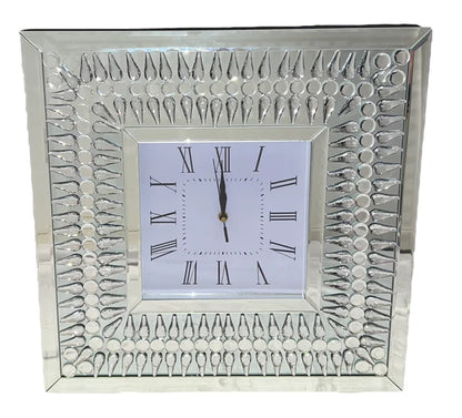 Square Crystal Tear Drop Wall Clock