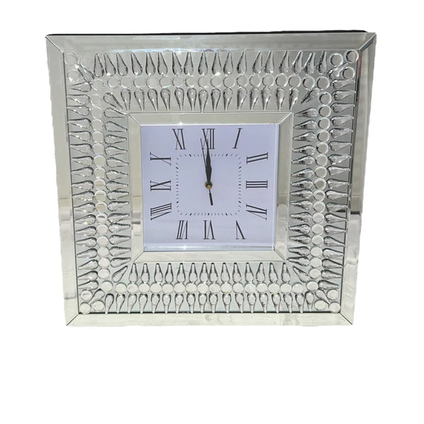 Square Crystal Tear Drop Wall Clock