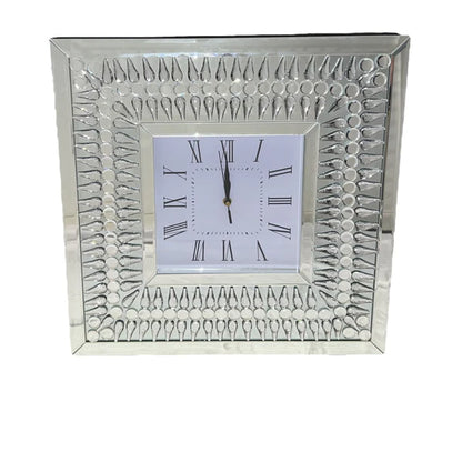 Square Crystal Tear Drop Wall Clock
