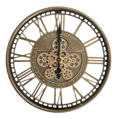 Kensington Open Face Gear Wall Clock - Copper