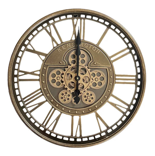 Kensington Open Face Gear Wall Clock - Copper
