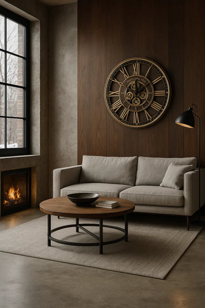 Kensington Open Face Gear Wall Clock - Copper