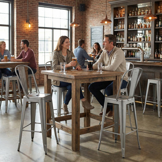 Bistro Pack Of 4 30 Silver Bar Chairs