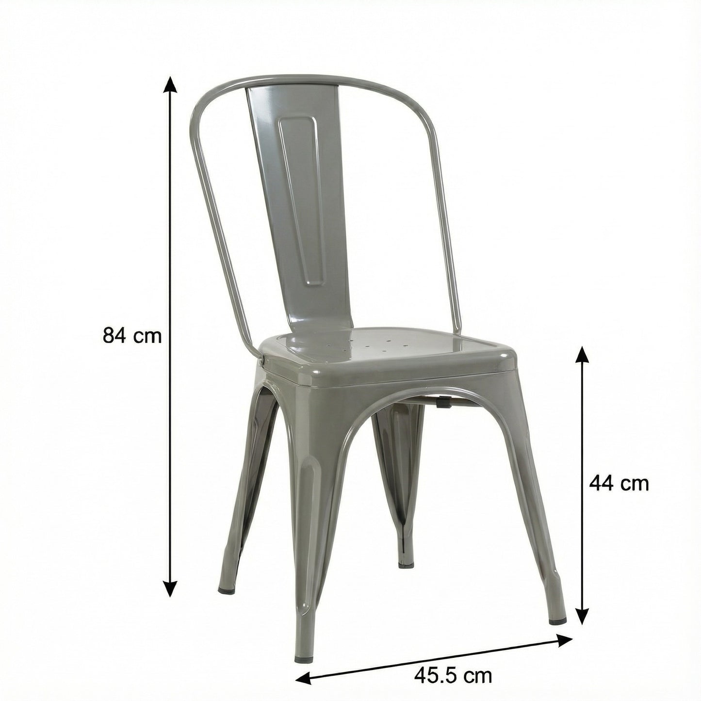 Bistro Pack Of 4 Silver Metal Chairs