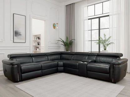 Somerville Electric Recliner Sofa – Black Large Corner