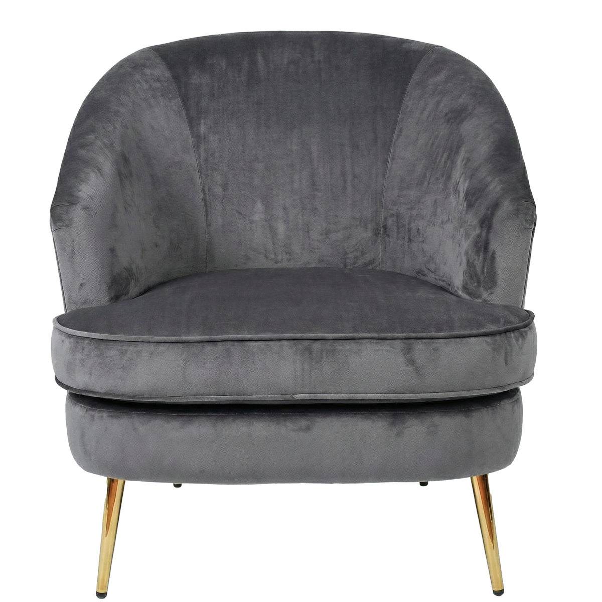 Loretta Armchair Grey Velvet Padded Cushioned Tub Chair