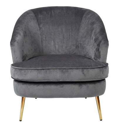 Loretta Armchair Grey Velvet Padded Cushioned Tub Chair