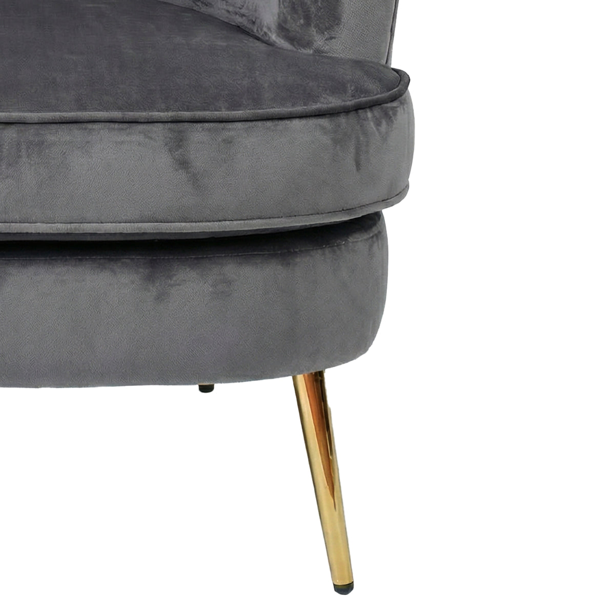 Loretta Armchair Grey Velvet Padded Cushioned Tub Chair