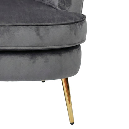Loretta Armchair Grey Velvet Padded Cushioned Tub Chair