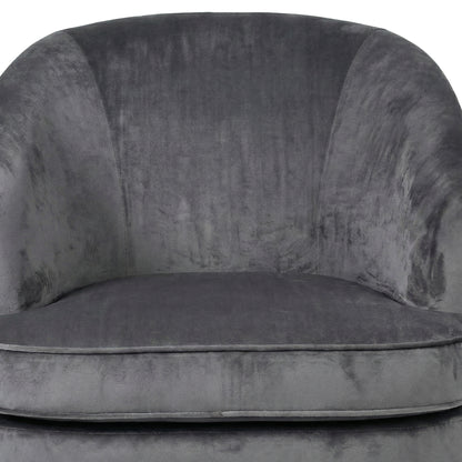 Loretta Armchair Grey Velvet Padded Cushioned Tub Chair
