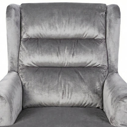Loretta Armchair Grey Velvet Cushioned Ribbed Back