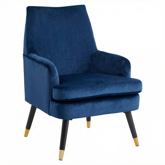 Loretta Accent Chair Midnight Blue Velvet Padded Armchair