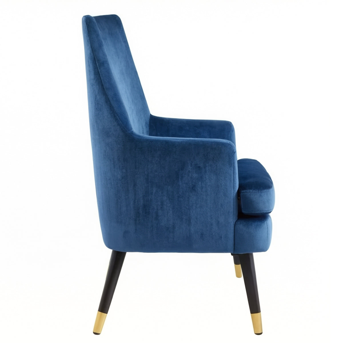 Loretta Accent Chair Midnight Blue Velvet Padded Armchair