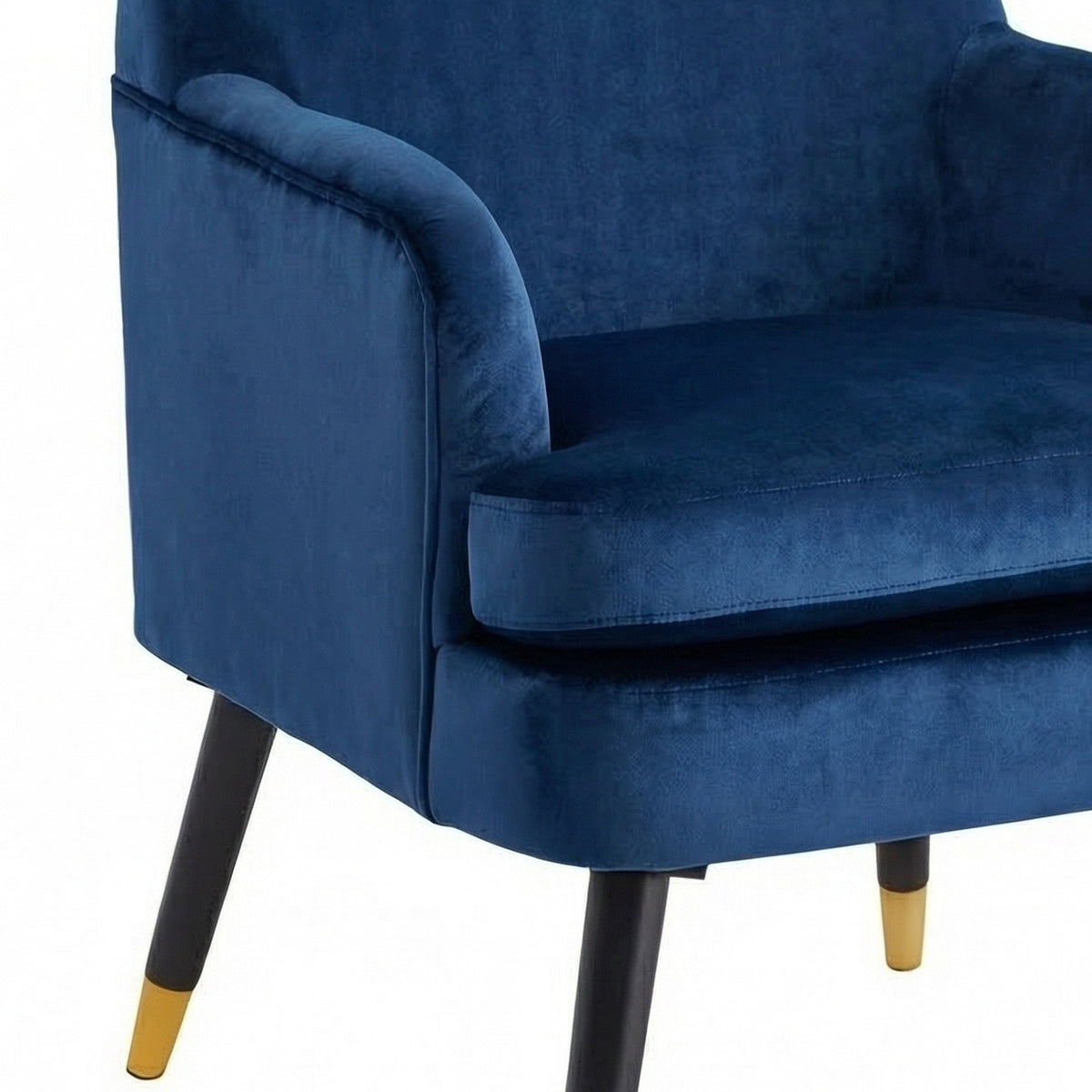 Loretta Accent Chair Midnight Blue Velvet Padded Armchair