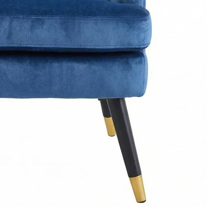 Loretta Accent Chair Midnight Blue Velvet Padded Armchair