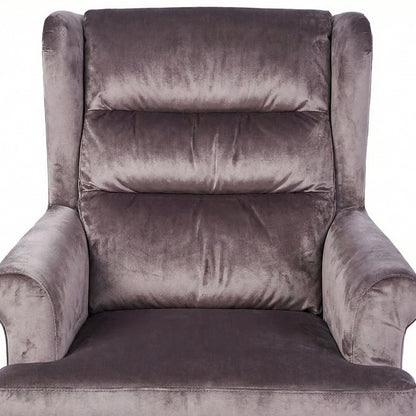Loretta Armchair Mink Velvet Cushioned Ribbed Back