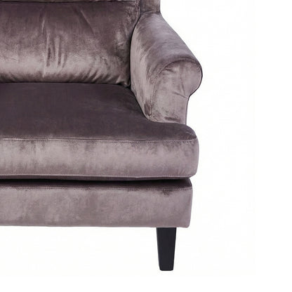 Loretta Armchair Mink Velvet Cushioned Ribbed Back