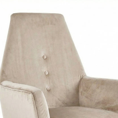 Loretta Accent Chair Stone Velvet Button Detail Armchair
