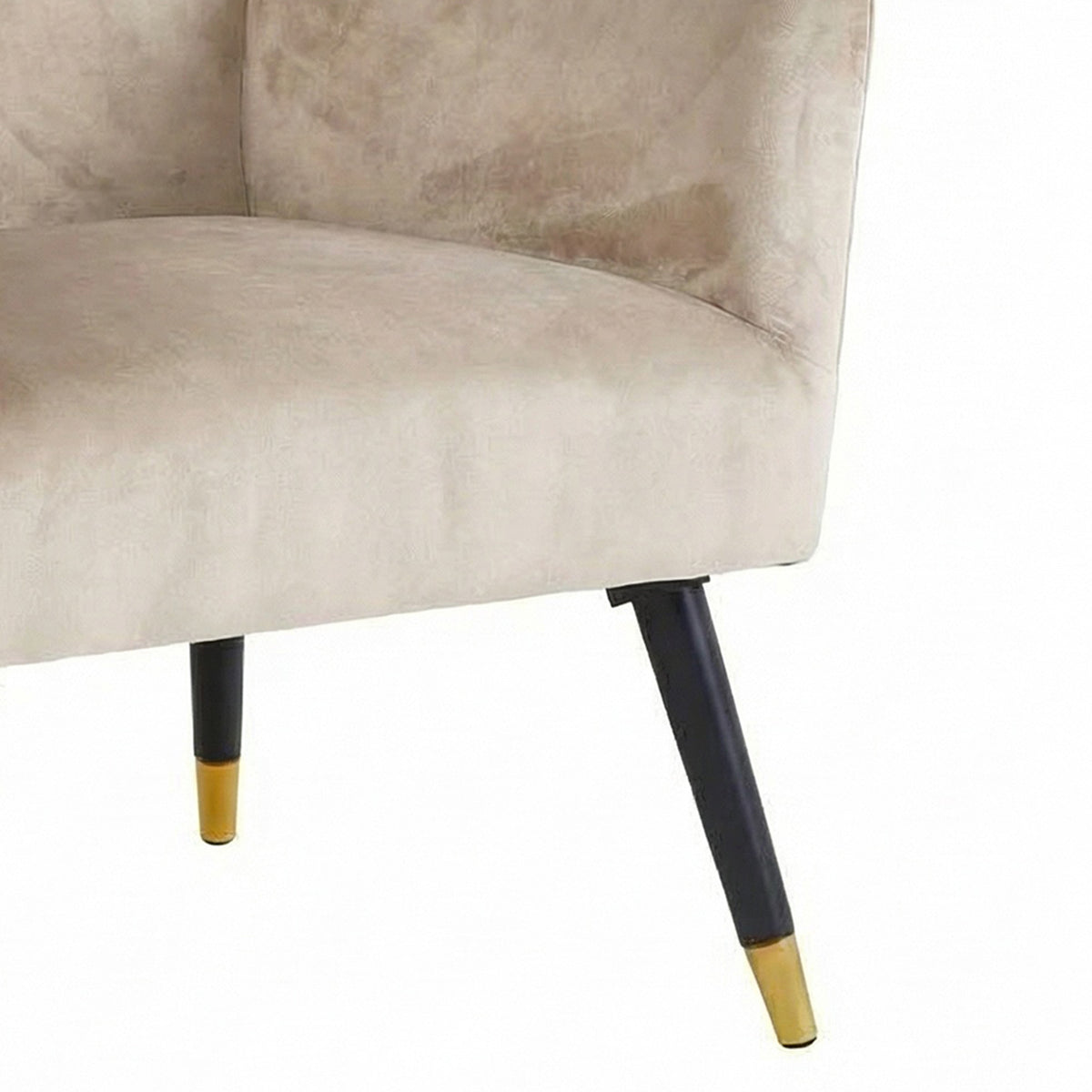 Loretta Accent Chair Stone Velvet Button Detail Armchair