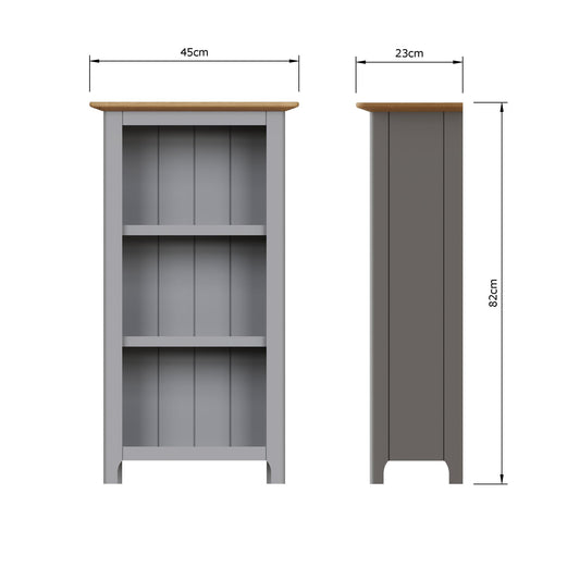 Taberno Oak 3 Tier Bookcase Dove Grey