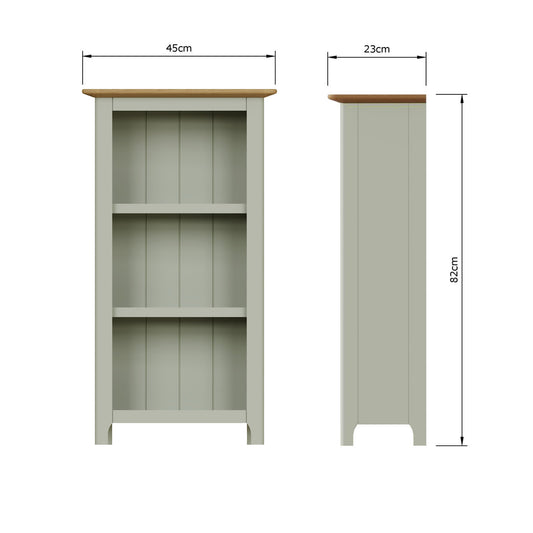 Taberno Oak 3 Tier Bookcase Sage Green
