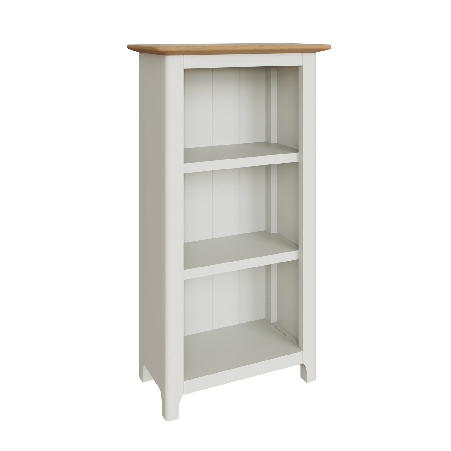Taberno Oak 3 Tier Bookcase Linen White