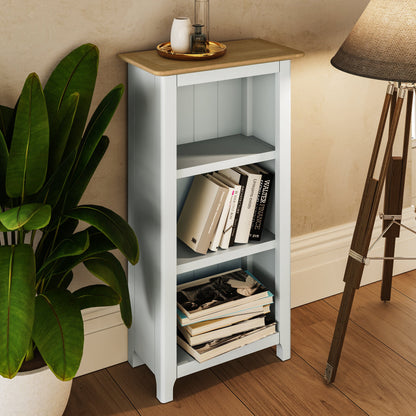 Taberno Oak 3 Tier Bookcase Linen White