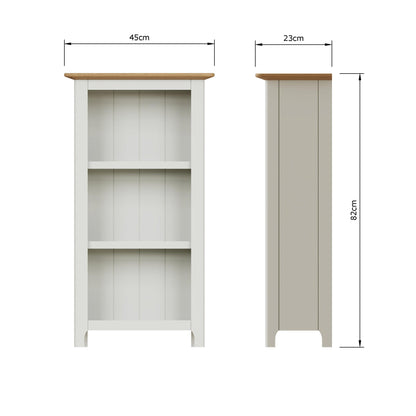 Taberno Oak 3 Tier Bookcase Linen White