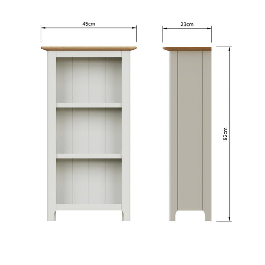 Taberno Oak 3 Tier Bookcase Linen White