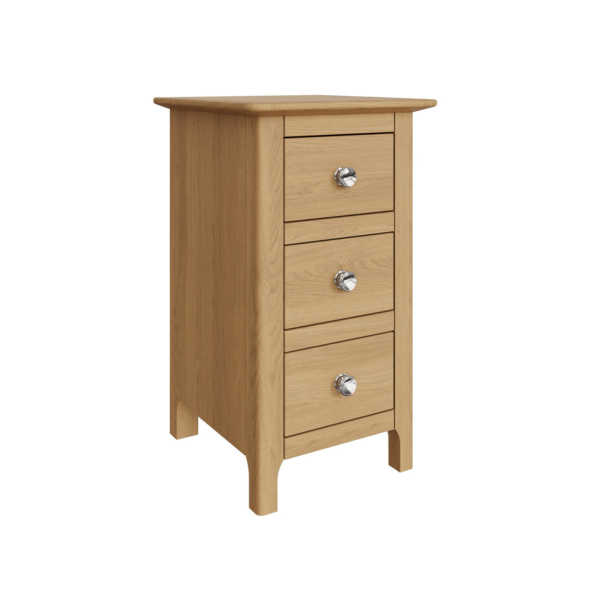 Taberno Oak 3 Drawer Bedside Table Nightstand Cabinet Natural Oak
