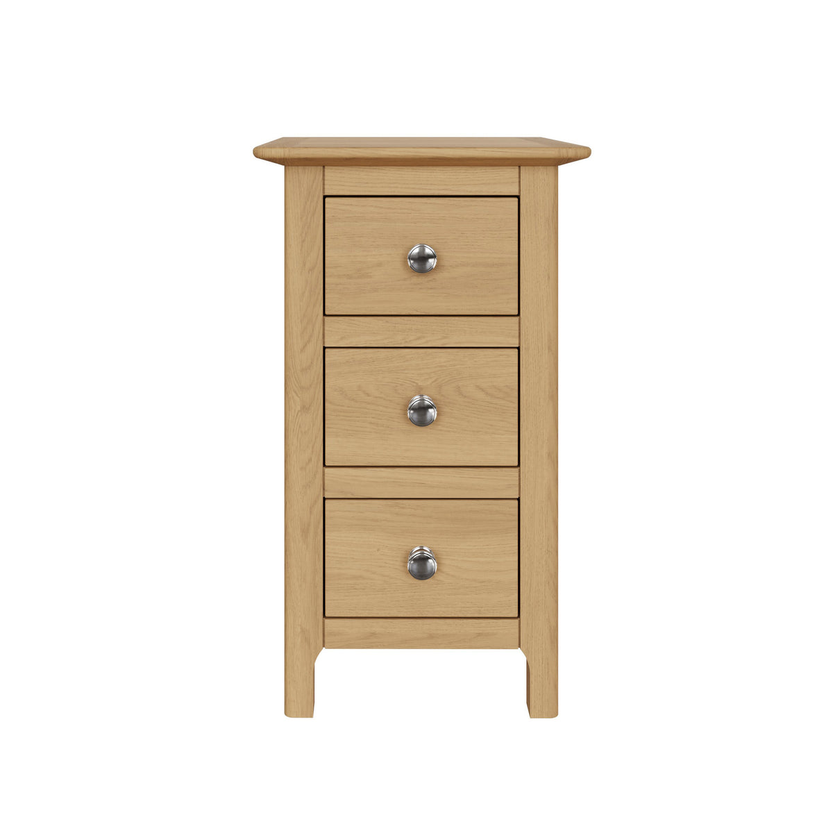 Taberno Oak 3 Drawer Bedside Table Nightstand Cabinet Natural Oak