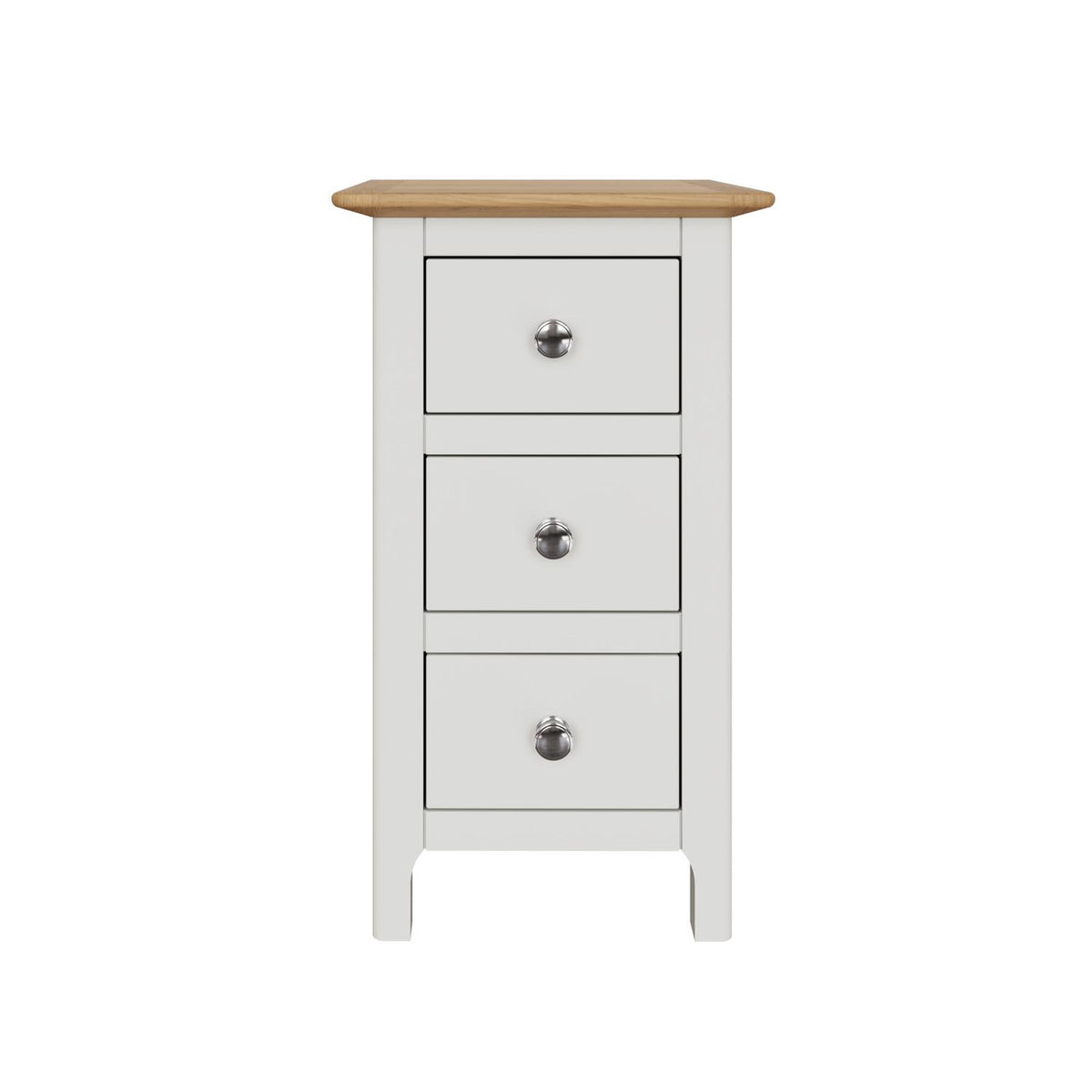 Taberno Oak 3 Drawer Bedside Table Nightstand Cabinet Linen White