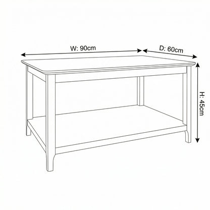 Taberno Oak Coffee Table Sage Green