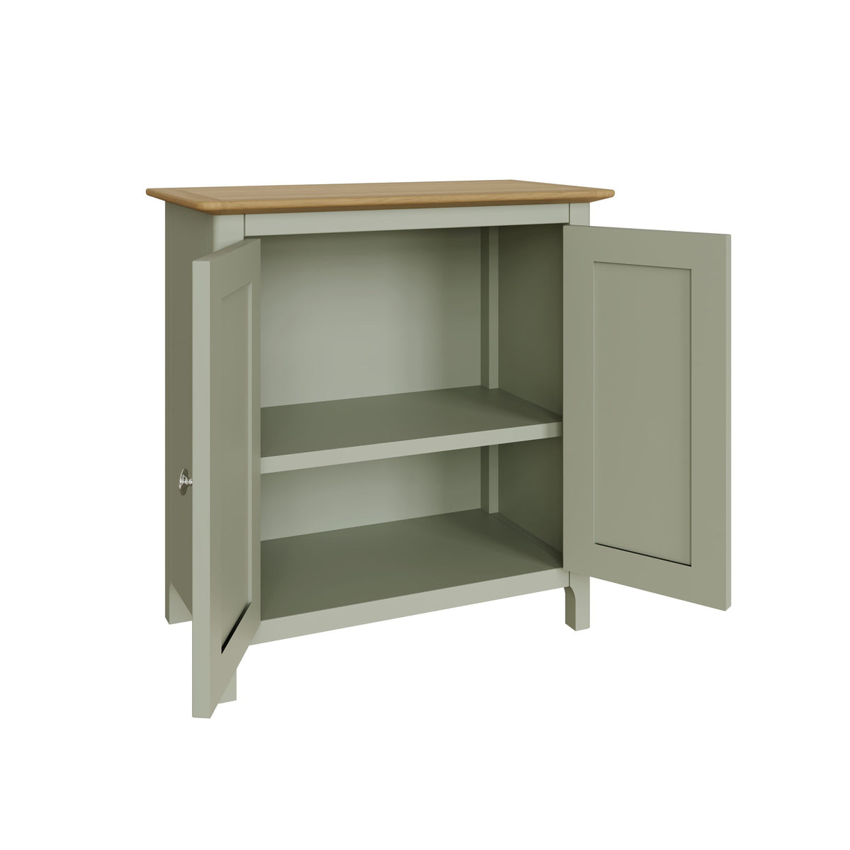 Taberno Oak 2 Door Compact Sideboard Sage Green