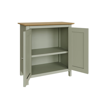 Taberno Oak 2 Door Compact Sideboard Sage Green