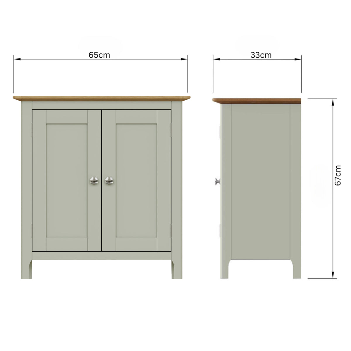 Taberno Oak 2 Door Compact Sideboard Sage Green