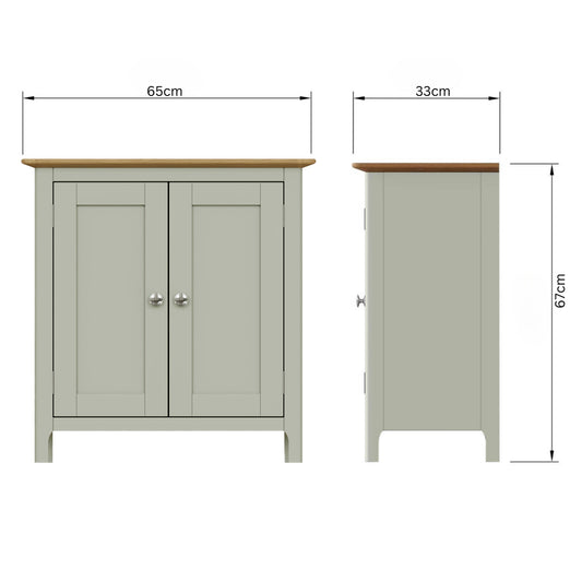 Taberno Oak 2 Door Compact Sideboard Sage Green