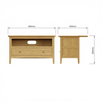 Taberno Oak 1 Drawer Assembled Corner TV Unit