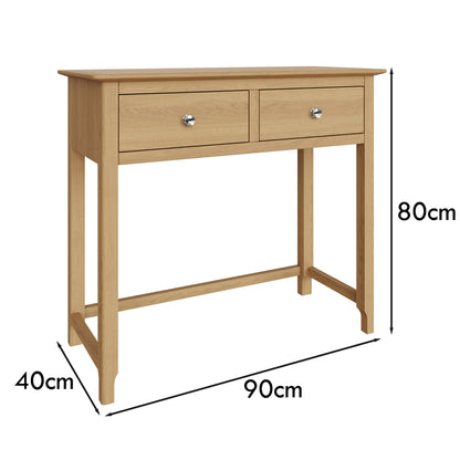 Taberno 2 Drawer Dressing Table Natural Oak